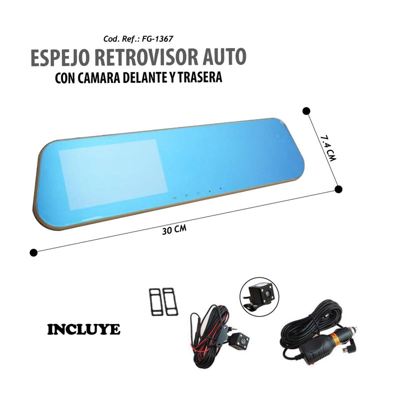 Espejo Retrovisor de Auto con Cámara™