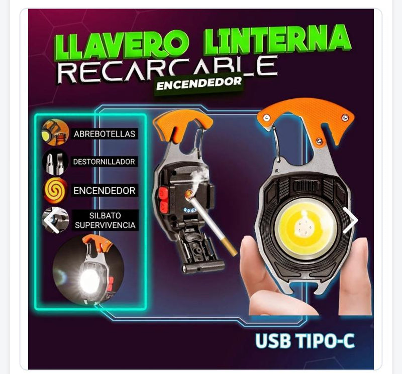 Descubre el Llavero Linterna Recargable™- Multifunciones