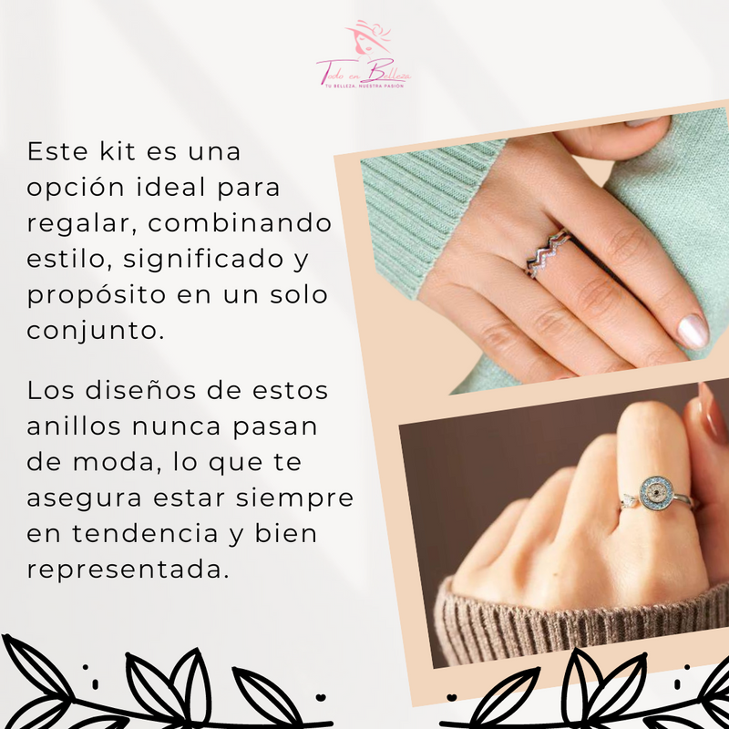 Kit de Anillos - Infinito, Protección y Confianza