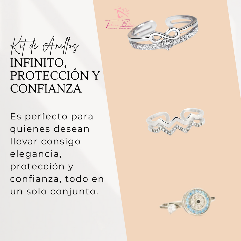 Kit de Anillos - Infinito, Protección y Confianza