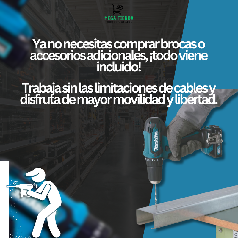 Taladro Makita™- Inalámbrico y Compacto