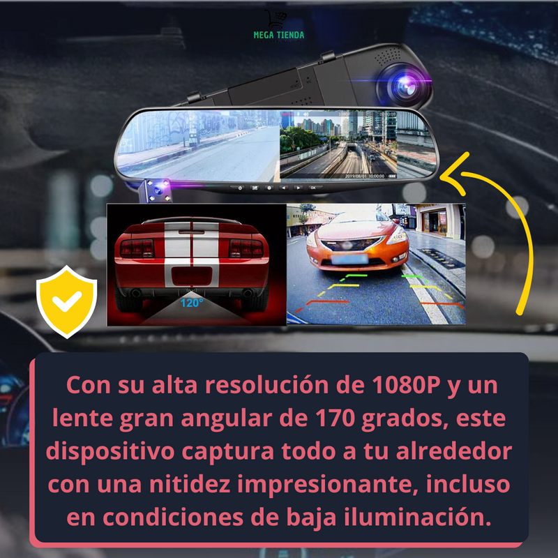 Espejo Retrovisor de Auto con Cámara™